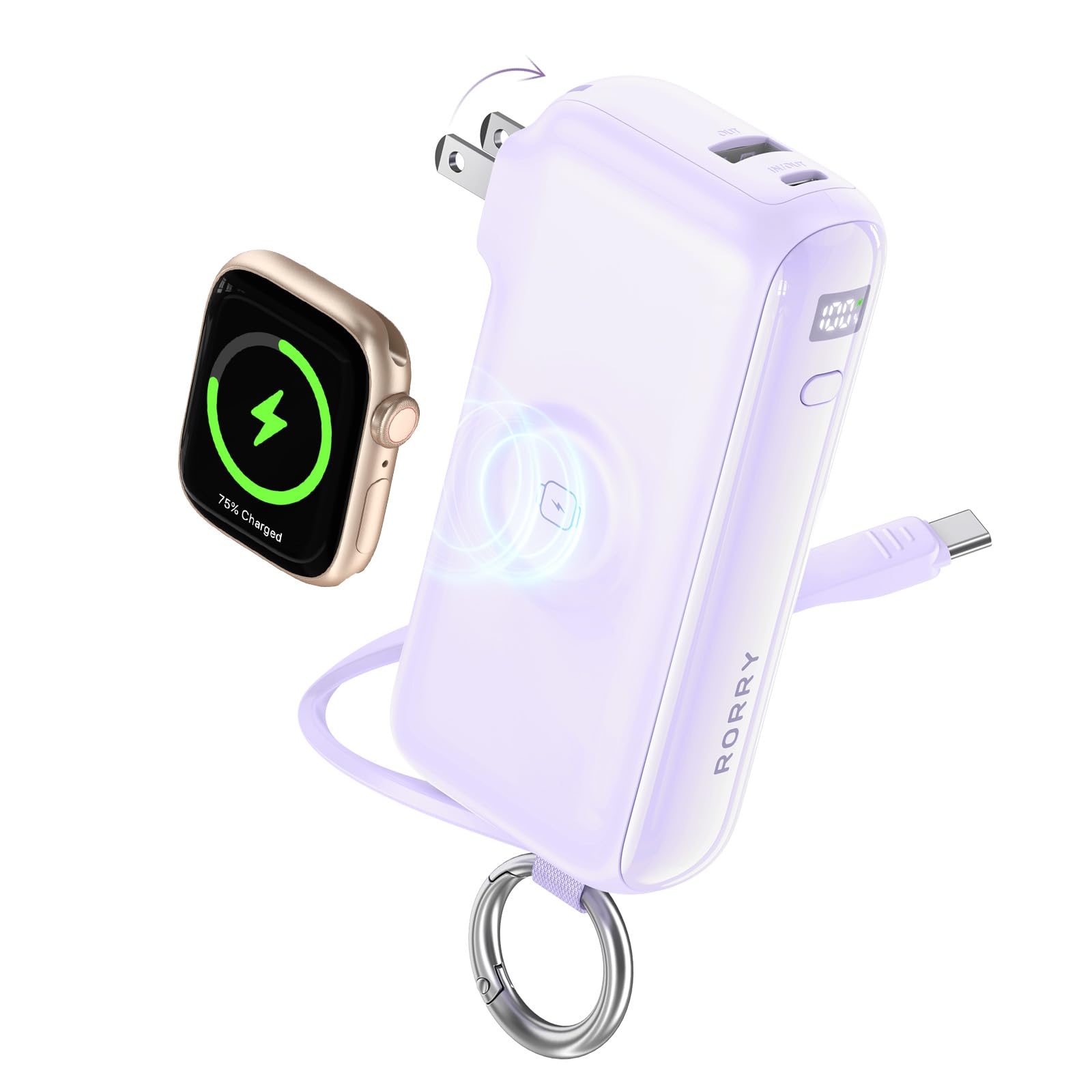 RORRY Flow Portable Charger in Lavender Mist