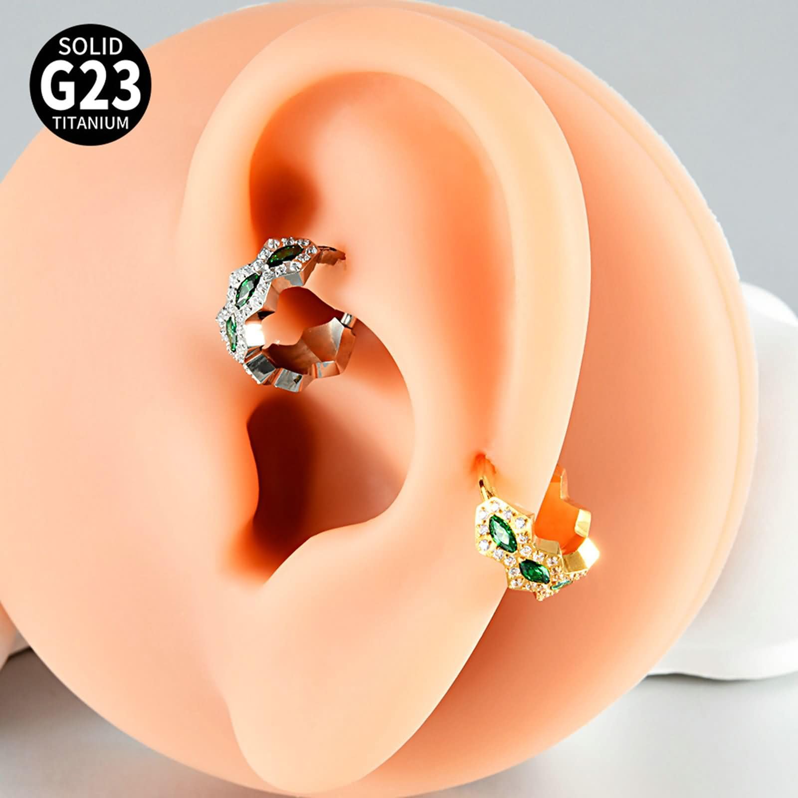 2 Stück Nasenflügelring 16G G23 Titan 1,2x8mm, Hoop mit Blumenrändern, Gold Nasenpiercing Damen