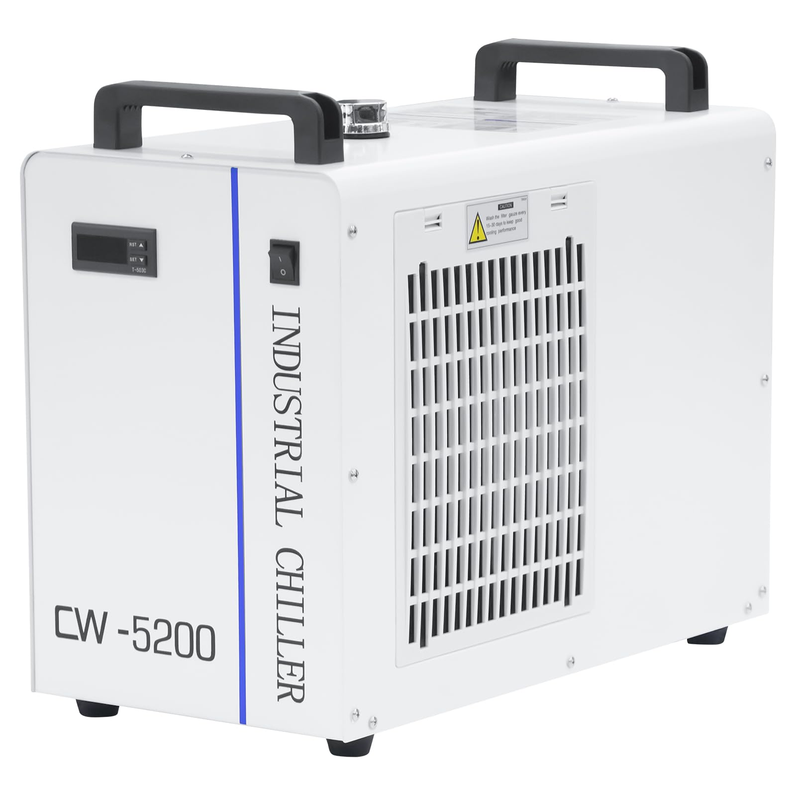 Water Chiller, Industrial Water Chiller 9L,Water Cooling System,Thermolysis Type Water Cooling Chiller Machine for 60W 80W Laser Engraving Machine (CW-5200W)