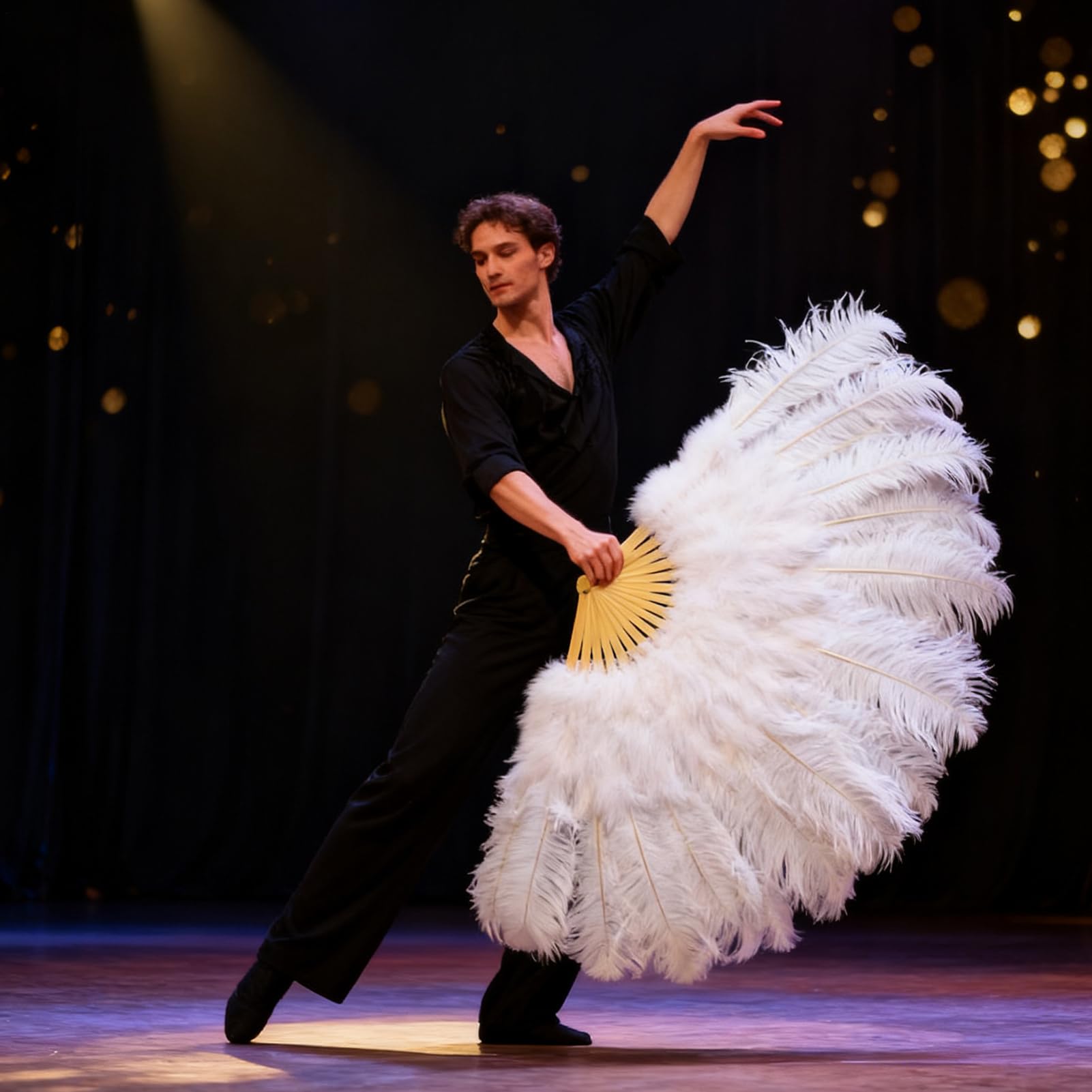 Wachlarze Taneczne Ręczne 13-Żebrowe Rekwizyty Rękodzieło | Klaszczące Wachlarze do Tańca Liniowego Na Festiwal Teatr Scena Ślub Impreza Fotografia Burlesque Kościół Taniec Brzucha