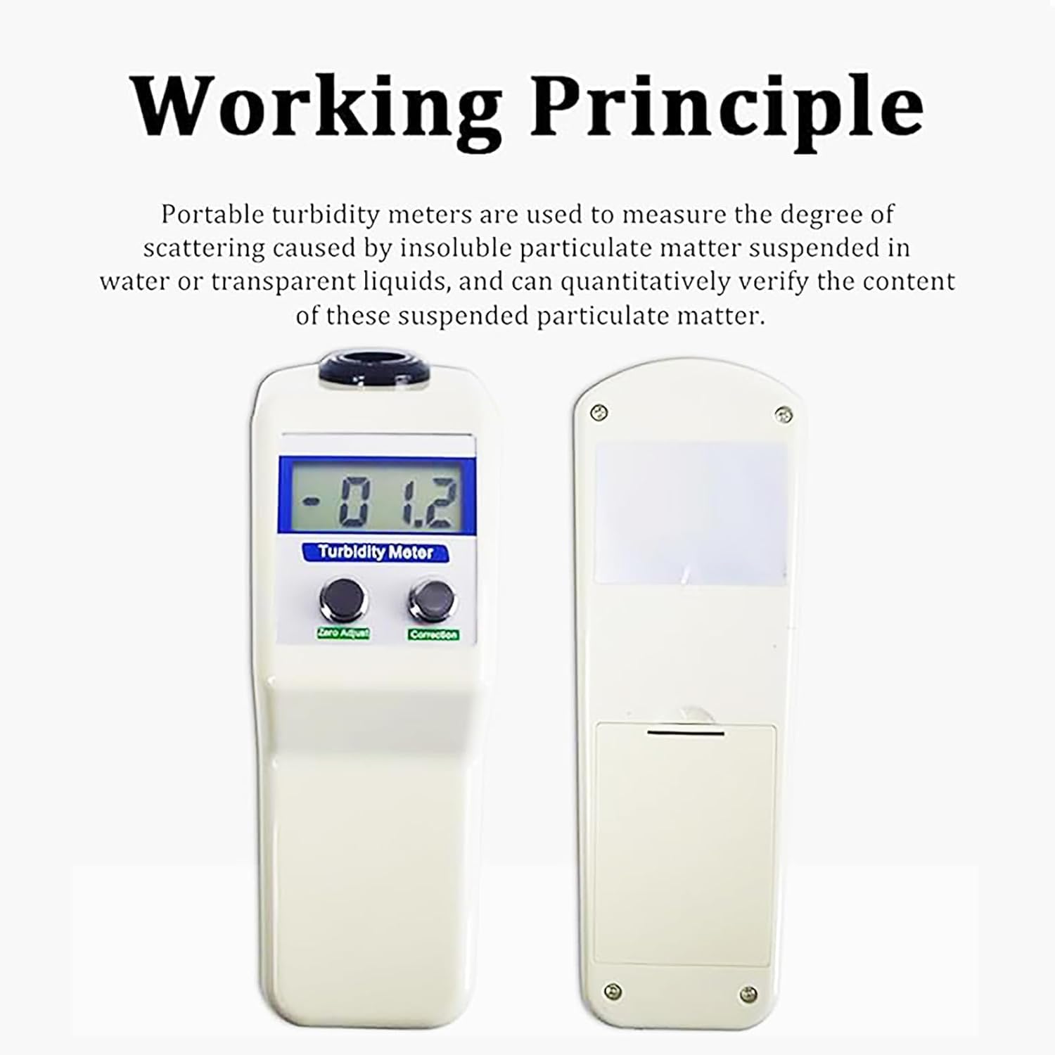 Turbidímetro digital, turbímetro de mano para mediciones precisas de 0 a 200 NTU, ideal para piscinas y laboratorios