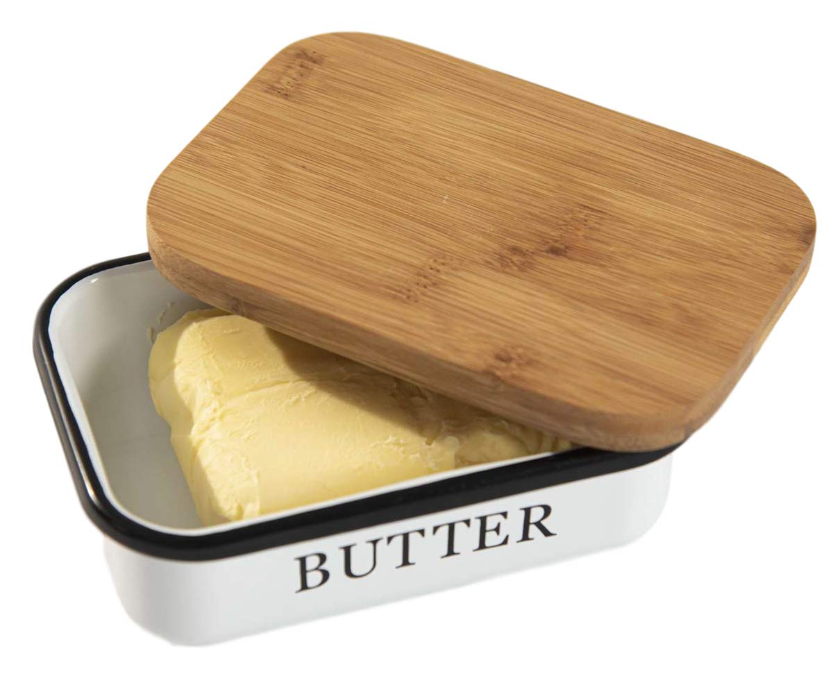 Beurrier Avec Couvercle Bambou - Pot à Beurre 250g Étanche - Design Naturel Pour Cuisine