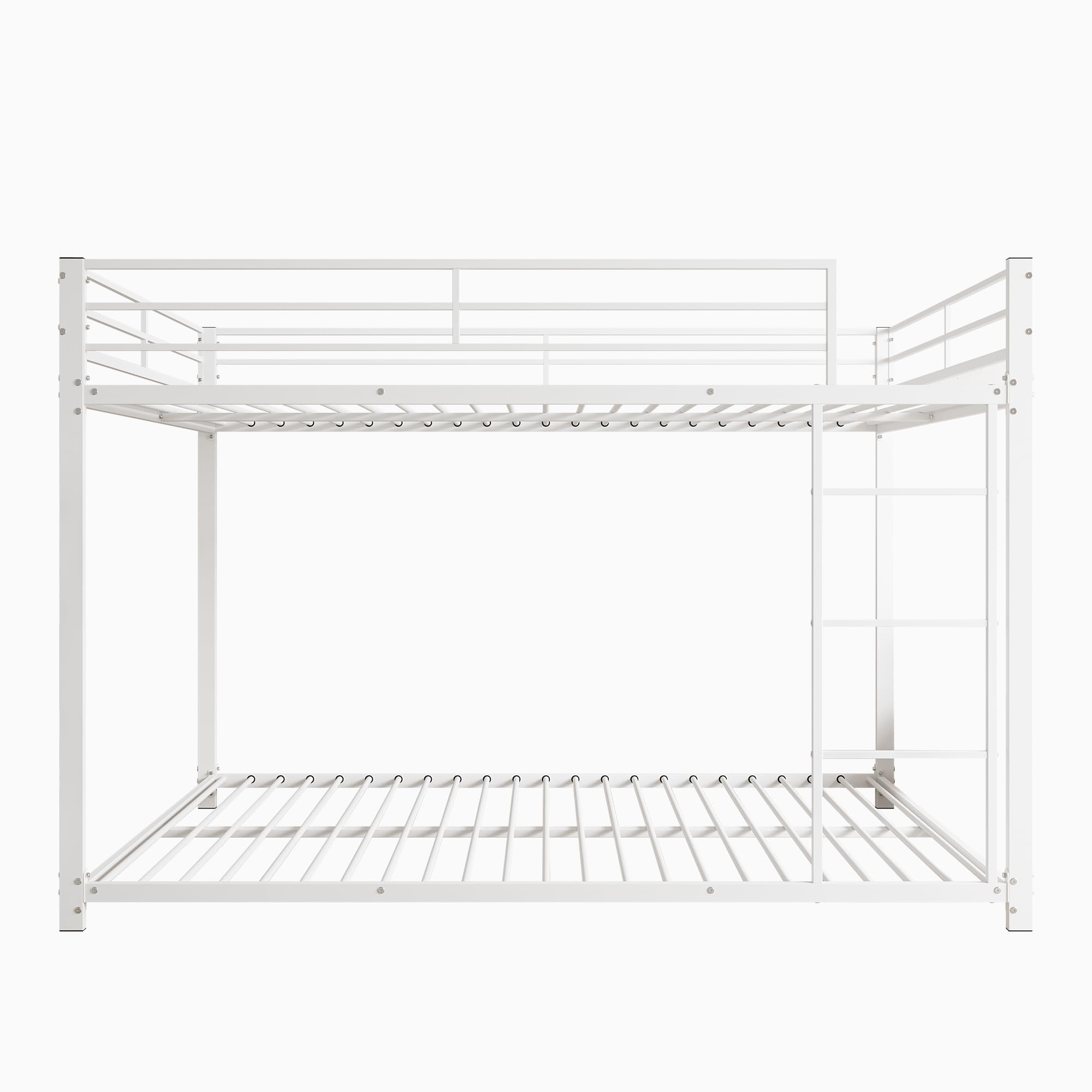 Moimhear Cama de hierro, 140 x 200 cm, camas infantiles, literas de hierro, literas de hierro en forma clásica, color blanco, 140 x 200 cm, WX000125-6