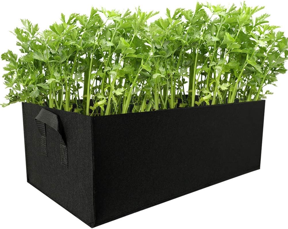 Breathable Non-Woven Fabric Plant Grow Bags with Handles for Vegetables, Fruits, Flowers – 5 Packs (40/50/60cm)(Beige,40cmx30cmx20cm)