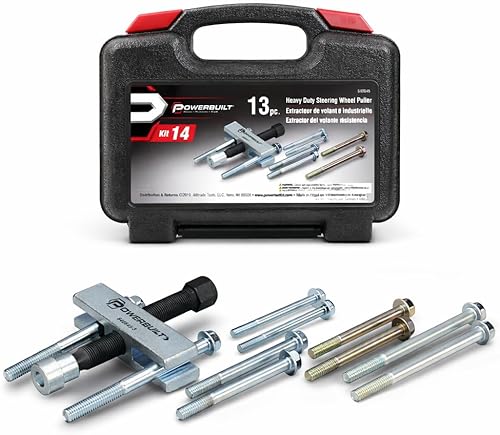 Juego de herramienta de extracción de volante Powerbuilt de servicio pesado, elimina volantes con orificios roscados, para la mayoría de vehículos