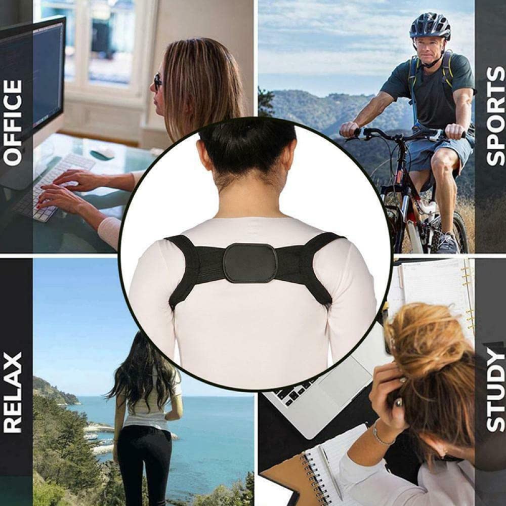 Corrector de Postura de Hombro y Espalda Invisible para Hombre y Mujer, Banda de Soporte de Columna ortopédica para aliviar el Dolor de Espalda y ensanchar el hundimiento Dog88-black Back Brace