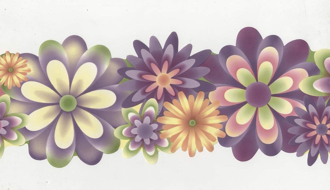 Retro Flowers - CK83124B - Wallpaper Border