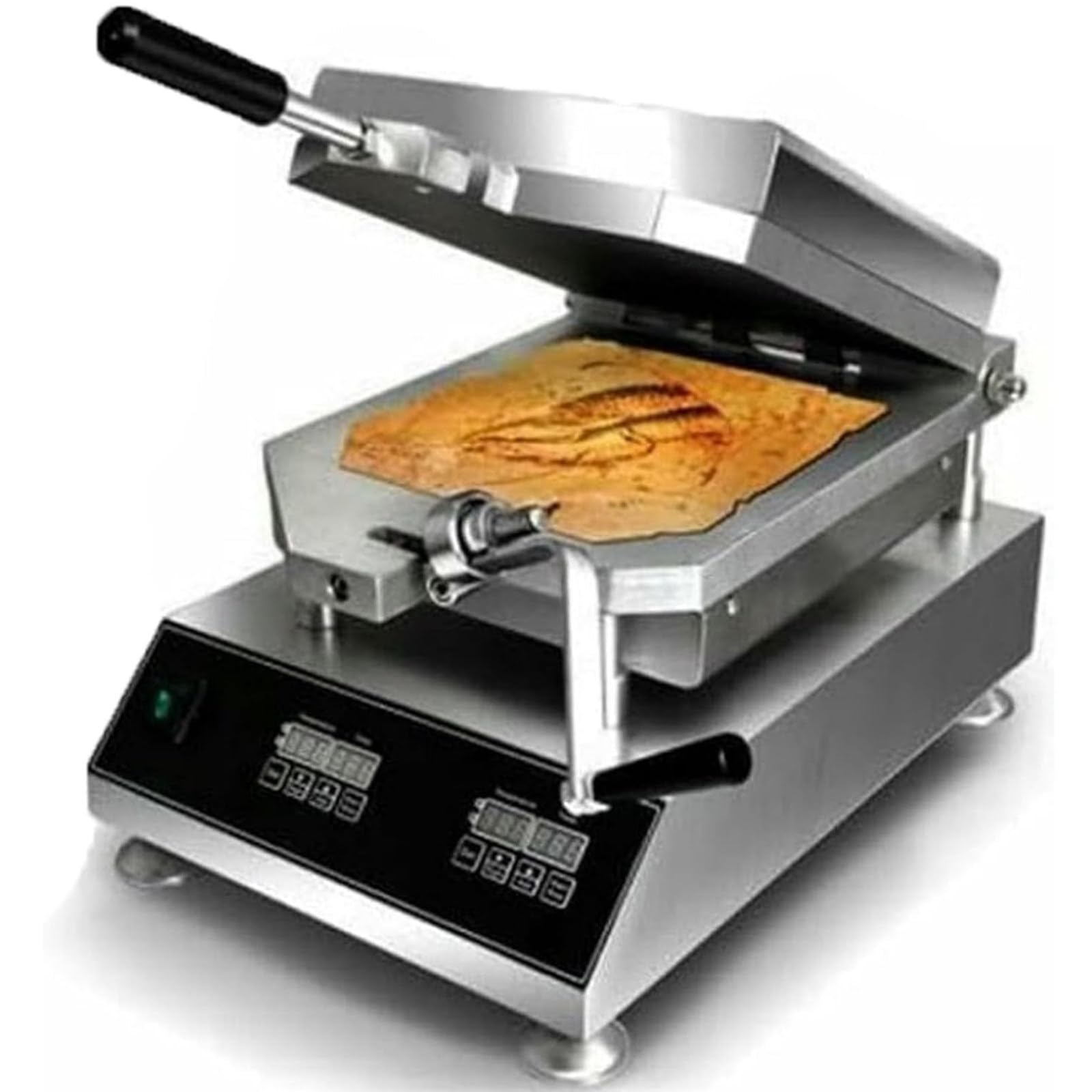 ZenSeFarin Freshly Made Prawn Tako Senbei Maker Machine, Seafood Fossil Cake Machine, Seafood Cake Machine, Pancake Grill Roaster,300x350mm Panel for Snack Bars and Home Use