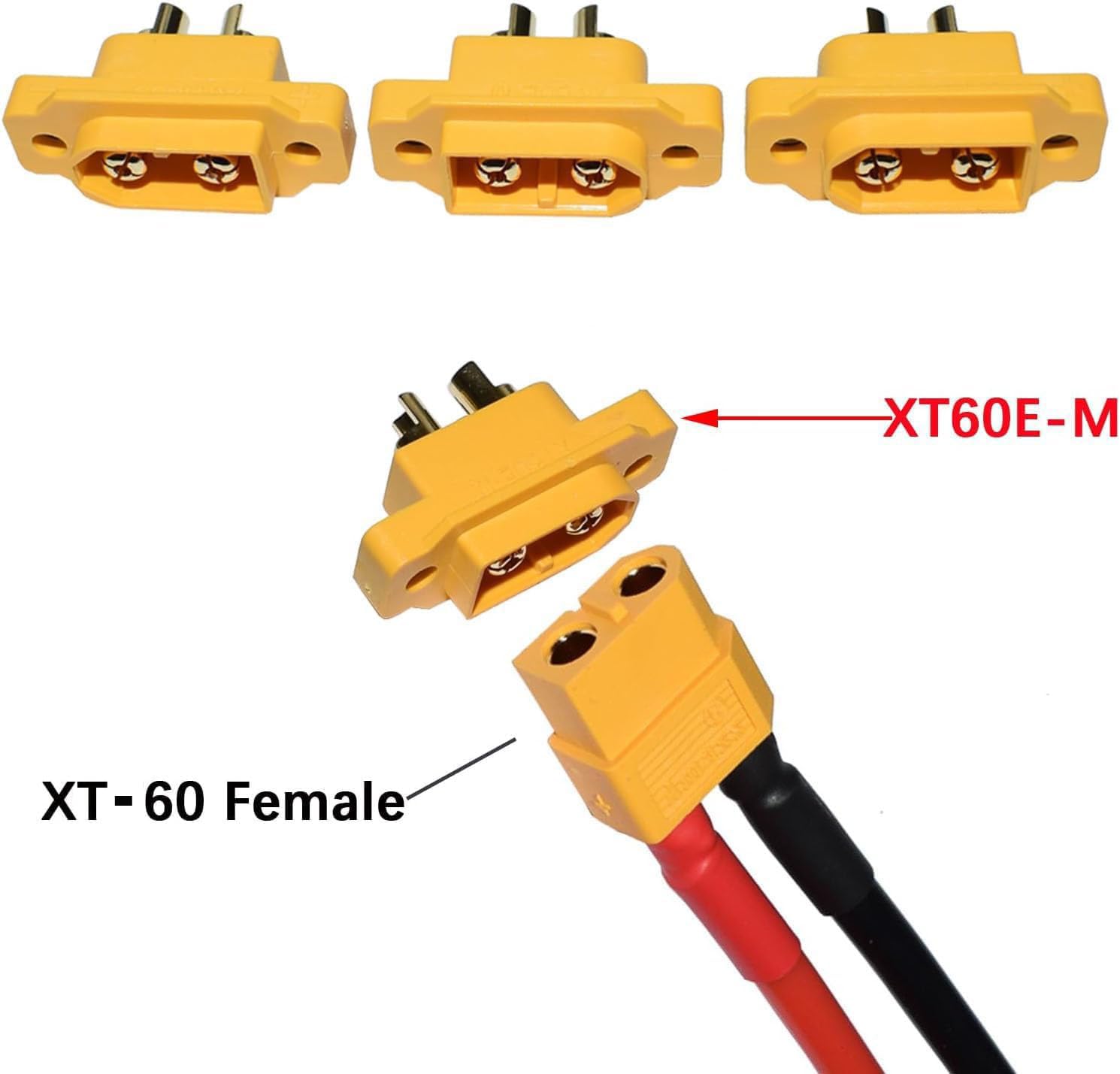5 Pares De Conectores XT60E-M Para Baterías – Macho Y Hembra, Ideal Para Aviones RC, FPV Y Drones De Carreras, Material Resistente Al Calor