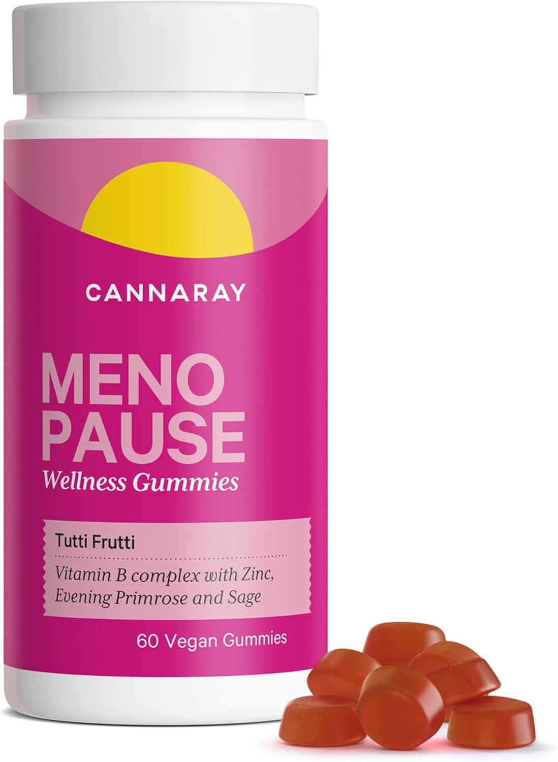 Cannaray Menopause Gummies (60 Count) Tutti Fruitti Flavour Amazon