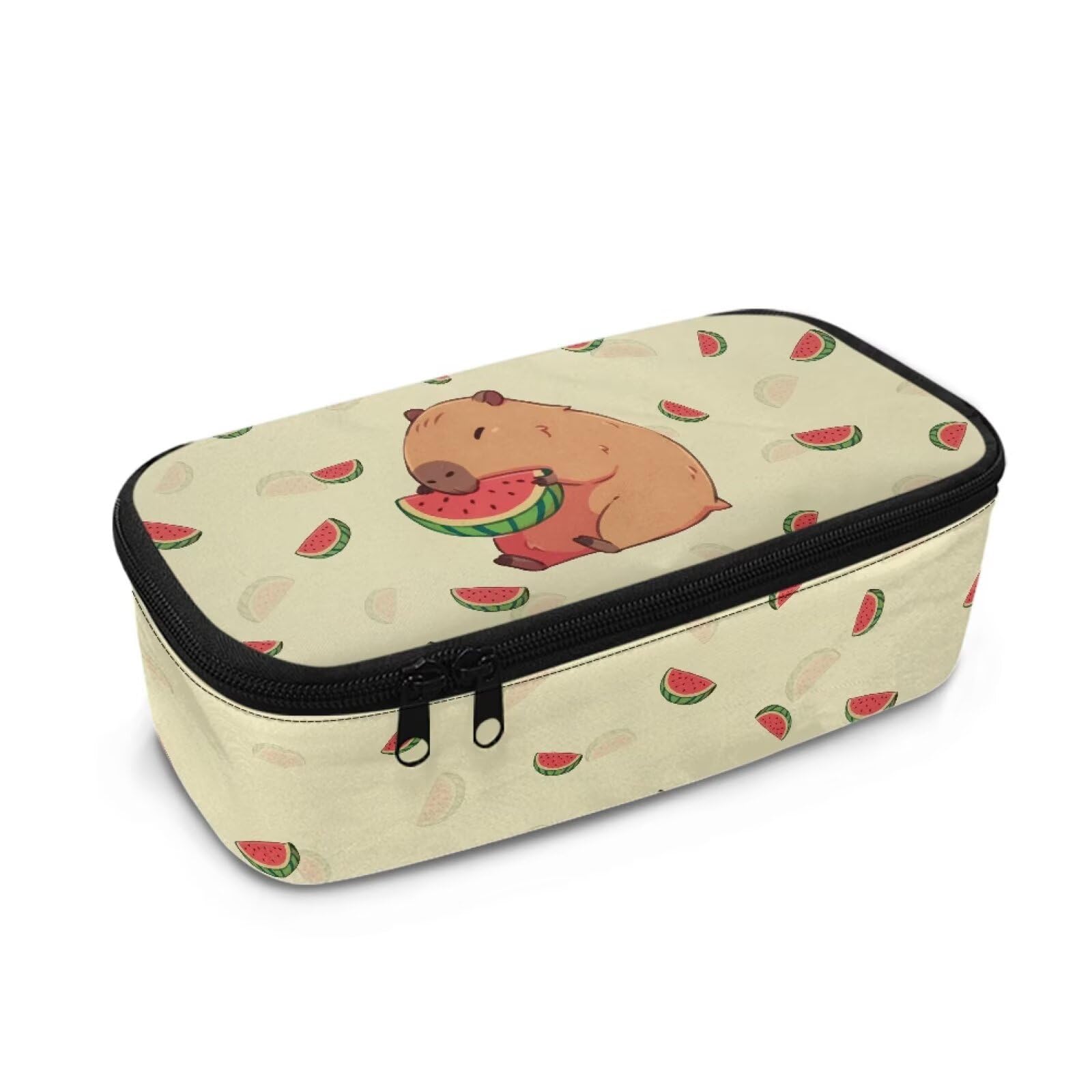 TOADDMOS Kawaii Pencil Case Kapibala Eat Watermelon Lightweight Pen Box Multi-Functional Organizer Box,Gift for Girls Women Boys