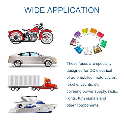 Miniatura 8 de Kit surtido de fusibles para automóvil, 45 fusibles automotrices tipo cuchilla, kit de fusibles de amplificador, (3A5A7.5A10A15A20A25A30A35A),