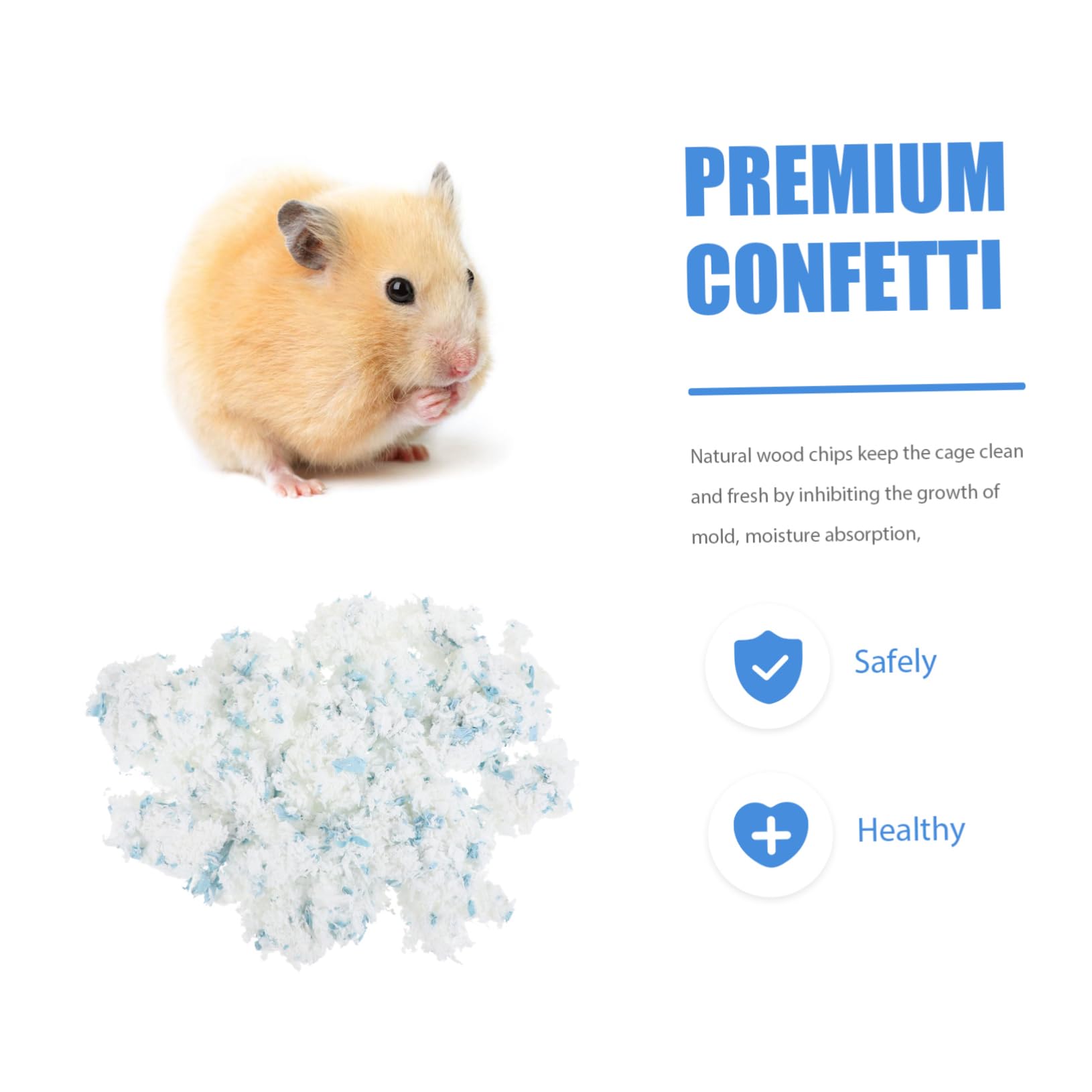 Happyyami Rastrello per Prato Lettiera in Carta per Criceti e Piccoli Animali, Assorbe umidità, Tiene Caldo, 1 Sacchetto da 450 Grammi per Gabbie | Assorbimento Acqua, Materiale Sicuro, 1 Sacchetto, per Cincillà e Gerbilli