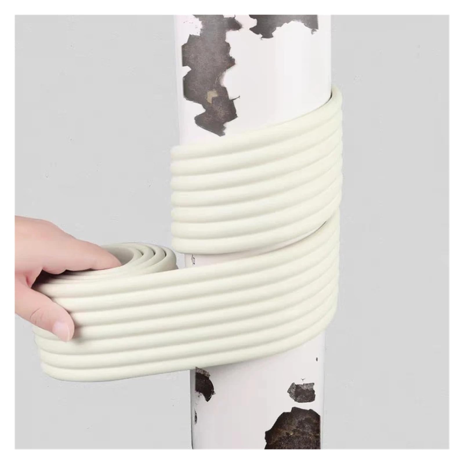 Lot de 2 rouleaux de ruban isolant autocollant épais en mousse thermique pour tuyaux d'eau en extérieur, protection contre le gel et les collisions (beige, 4 m)
