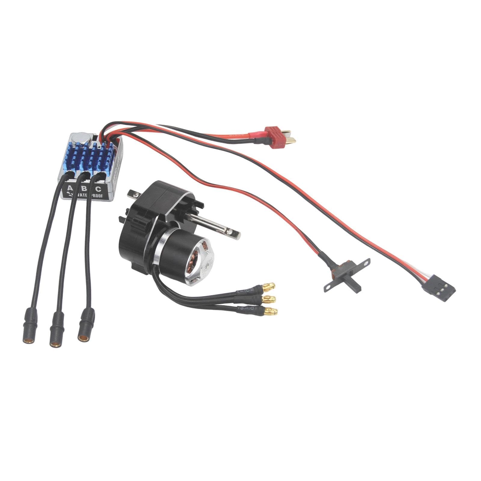 Colcolo Bürstenloser Motor -Metall -Getriebe ESC -Set RC -Zubehör für 1/12 RC -Autoersatzreparatur 23222600KV Motor für MN82 MN99S MN168, Schwarz Sm3.0