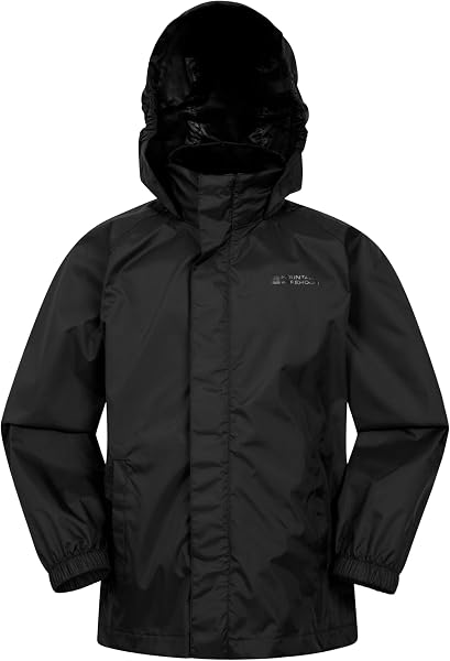 Mountain Warehouse Pakka Kids Waterproof Jacket - Wind Resistant, Lightweight,Breathable Rain Coat for Girls & Boys, Packaway Bag - For Rain, Spring Summer - 4