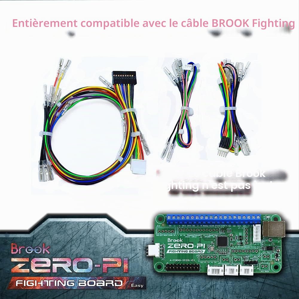 Brook Zero- Pi Fighting Board Easy Version – Compatible avec Switch/PS3/PS2/PS/PC (X-Input)/ Émulateur de Jeu rétro vers connecteur de Terminal à vis d'arcade Inclus