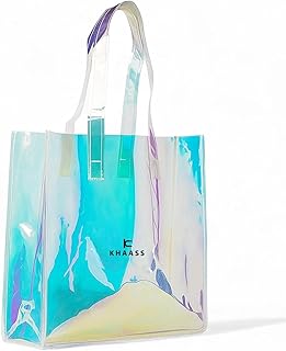 khaass Holographic Transparent Tote Bag, PVC Shoulder Handbag, Shiny Shopper Bag for Women-picture-42