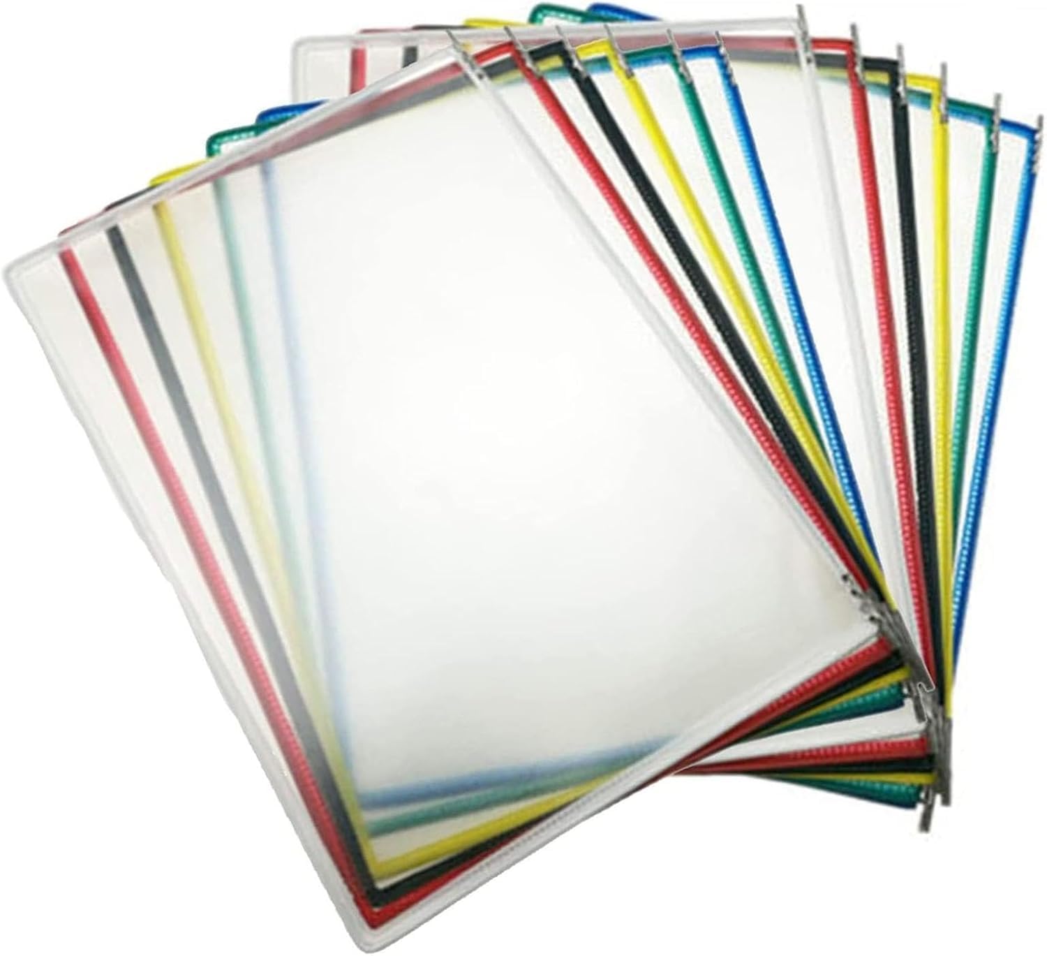 Generico Portadocumenti da tavolo in metallo e PVC, 10 tasche espositive, capacità 20 fogli, sistema, raccoglitore da tavolo A4