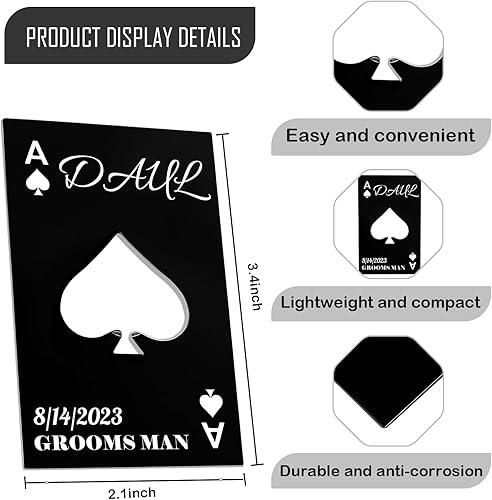 Miniatura 2 de Abrebotellas personalizados, tamaño de tarjeta de crédito, padrinos de boda, regalos para boda, despedida de soltero, abrebotellas de cerveza de