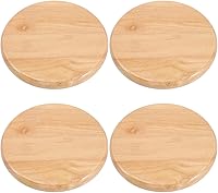 Vista 1 de Housoutil Taburete redondo de madera de repuesto, 4 piezas, parte de asiento para decoración del hogar, diseño resistente para cocina y comedor