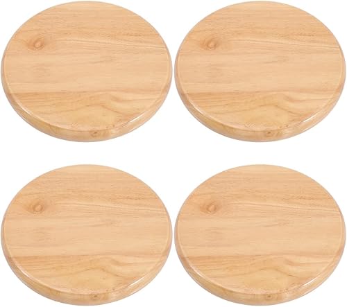 Housoutil 4 piezas de repuesto de asiento redondo de madera, 11.6 in11.6 pulgadas, parte superior redonda de madera para taburetes de bar, muebles