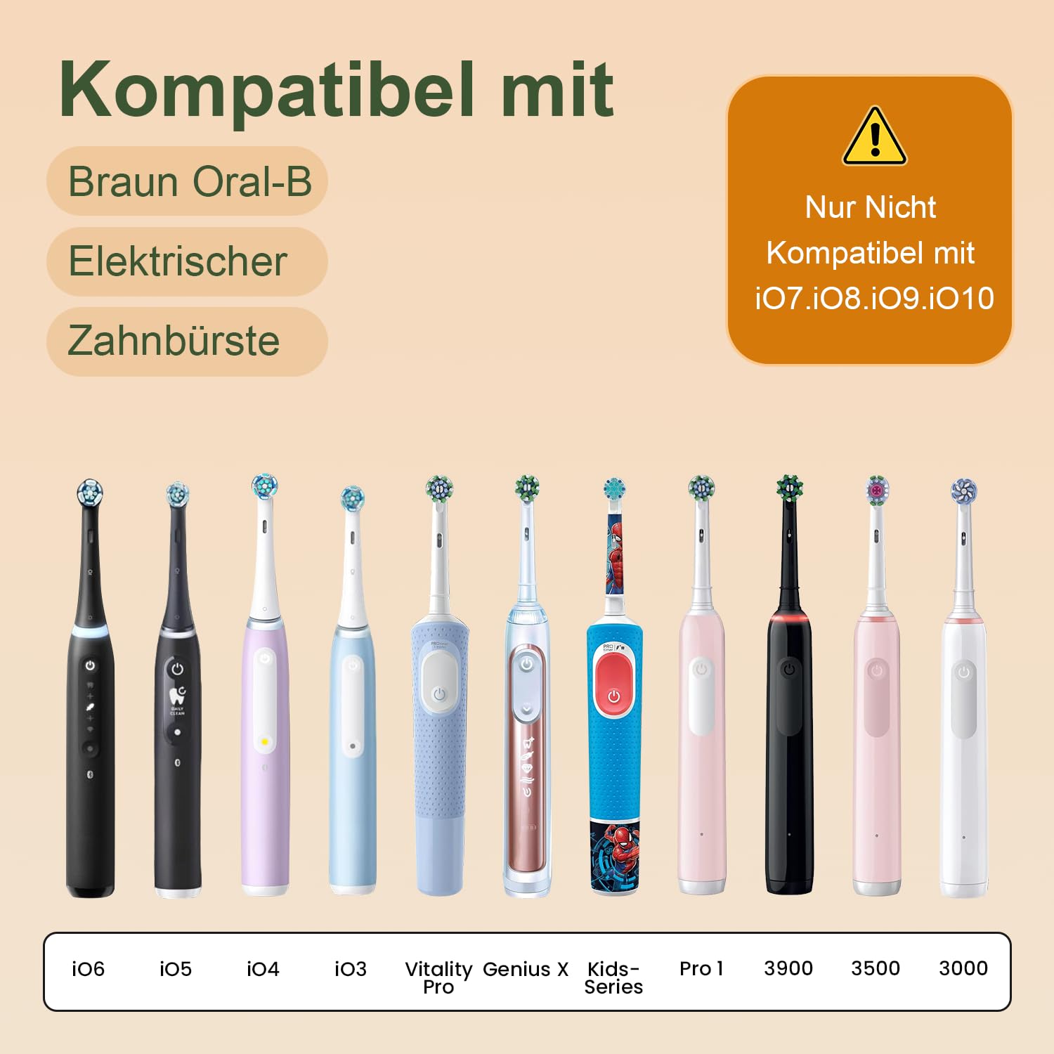 Newding Stazione di ricarica per spazzolini da denti, compatibile con Braun Oral-B iO6 iO5 iO4 iO3 iO2 (non iO7 iO8 iO9) Pro 3 3900 3500 3000Vitality Pro, Genius X, bambini, caricabatterie wireless