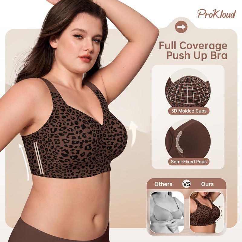 Image of ProKloud Jelly Bras for Women No Underwire Wireless Bra with Support and Lift Full Coverage Plus Size Comfy Seamless Bra