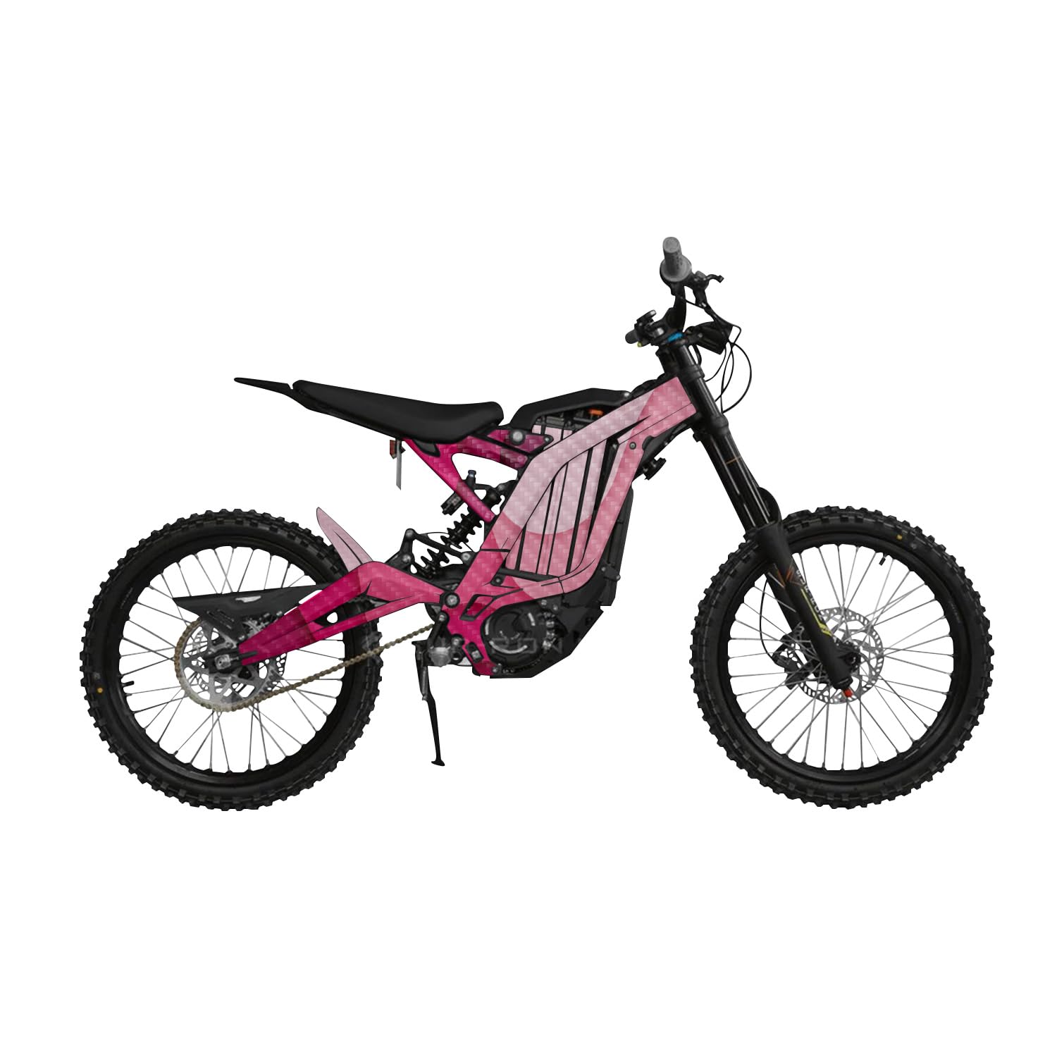 Carbon Fiber Surron Light Bee Graphics Kit Wrap - Papercraft Magenta - Sur-Ron Skin - Premium 3M Vinyl Protective Wrap Decal Cover - Easy to Apply | Crafted in The USA by MightySkins