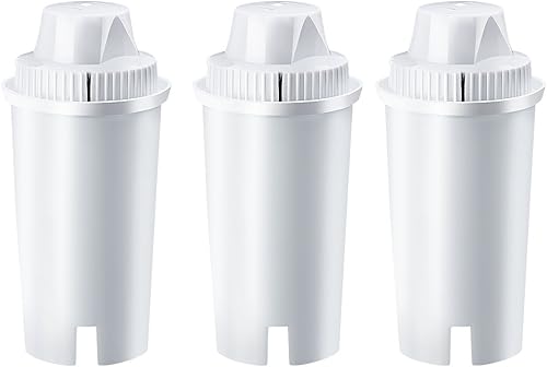 Miniatura 2 de Paquete de 3 filtros de agua alcalina estilo Brita de repuesto para filtro de agua mineral de 7 etapas. Funciona con jarras y dispensadores