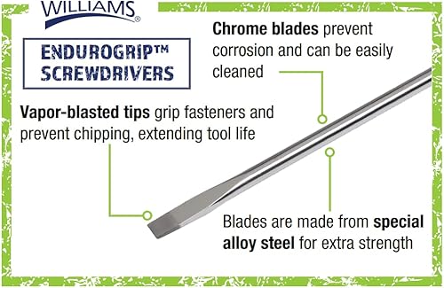 Miniatura 3 de Williams JHW100P-6SD Juego de destornilladores ranurados Endurogrip de 6 piezas