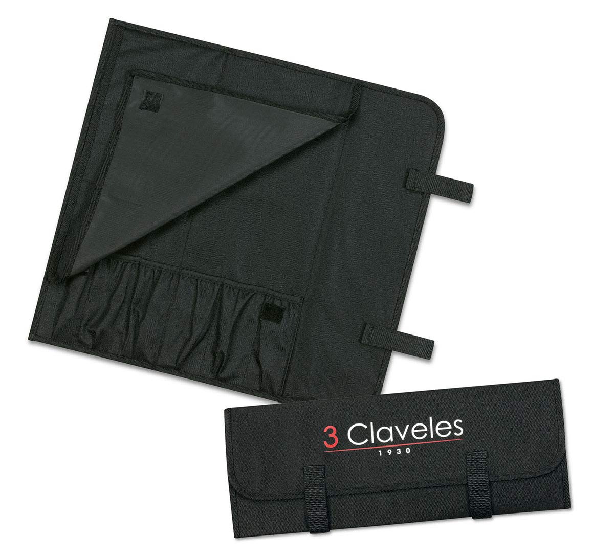 3 Claveles - Estuche Profesional Porta Cuchillos, Lona Rígida Lavable, hasta 6 Piezas