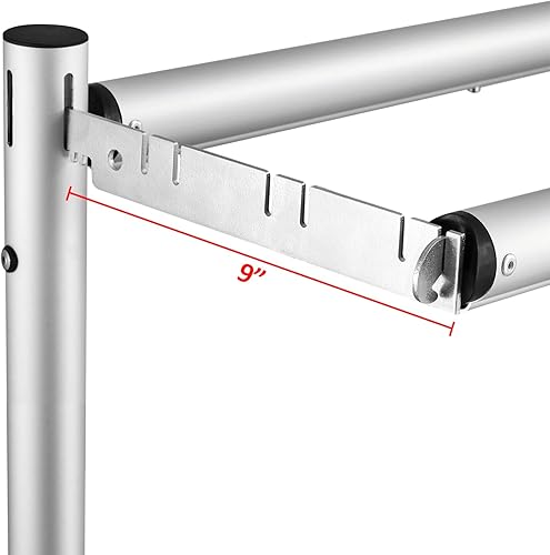 Miniatura 2 de Hecis Colgador de barra transversal doble de 9 pulgadas para telón de fondo, colgador de cenefa para tuberías y cortinas (colgador de 9 pulgadas,