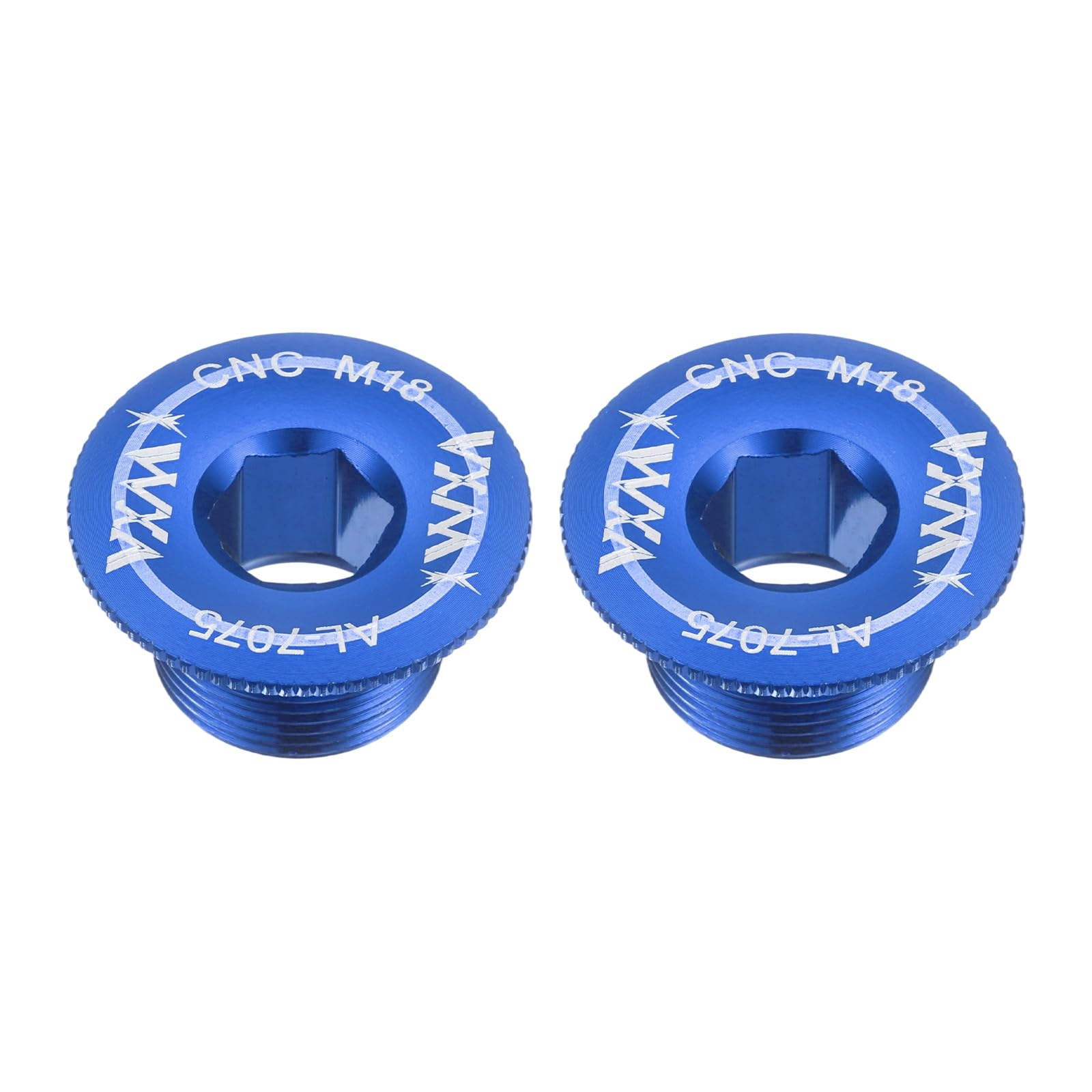 sourcing map 2pcs Crank Cover Screw M18 Aluminum Alloy Bicycle Crank Fixing Bolt Crankset Arm Chainwheel Screws for Mountain Road Bike, Blue