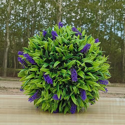 Konstgjorda Lavendelblommor, Handgjorda Konstväxter För Inomhus- Och Utomhusdekoration, Hängande Topiaryboll I Plast För Trädgård, Bröllop, Fest, Realistisk Dörrdekoration,Green- 30cm/11.8in