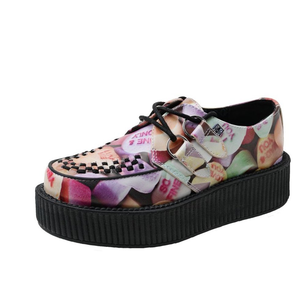 T.U.KWomen's Candy Hearts Print Creeper Oxford