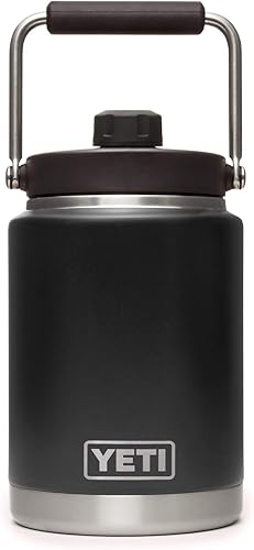 YETI Rambler - Jarra de medio galón aislada al vacío acero inoxidable con tapa magnética color negro