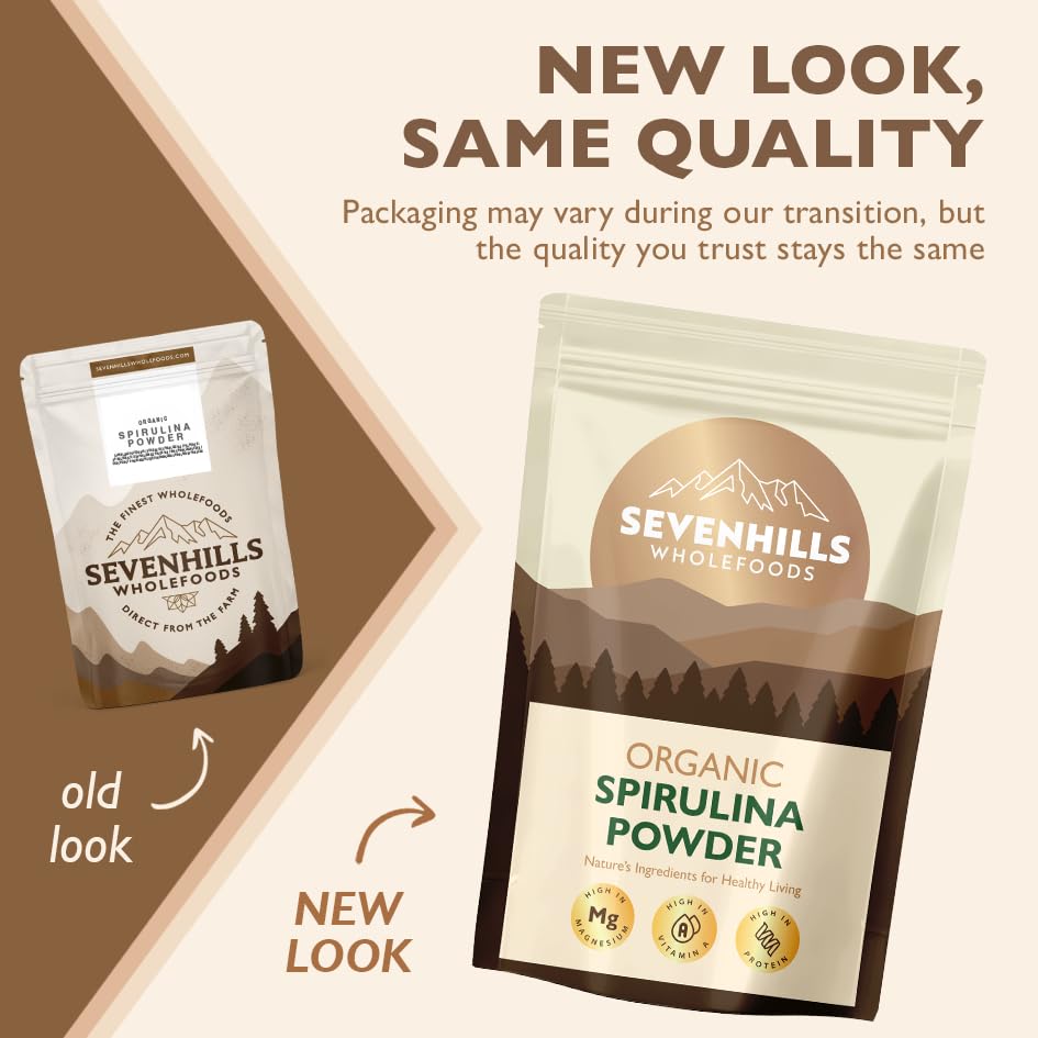 Sevenhills Wholefoods Organic Spirulina Powder 1kg | Certified Organic | Nutrient-Dense | 100% Pure & Natural