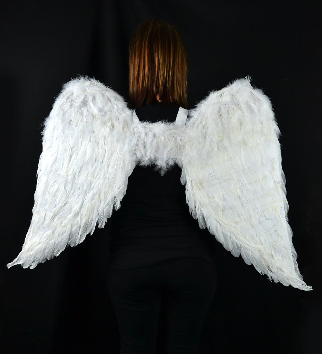 Touch of Nature 11008 Adult Angel Wings White with Elastic Strap, 43 x 27 x 1 Inches, 14.4 oz, White, 43x27"
