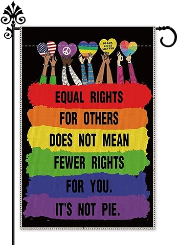 Hafhue Igual Rights for Other - Bandera de bienvenida para jardín patio decoración de granja al aire libre impermeable impresión de doble cara 12 x