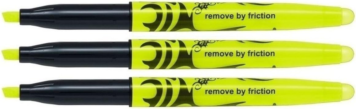 FriXion Light Erasable Hi-lighter (Highlighter) Pens Yellow (Pack of 3) Supplied Loose