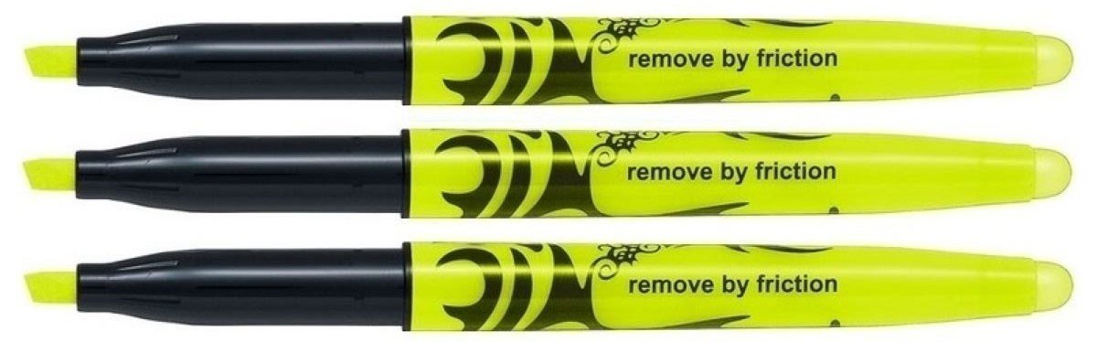 FriXion Light Erasable Hi-lighter (Highlighter) Pens Yellow (Pack of 3) Supplied Loose