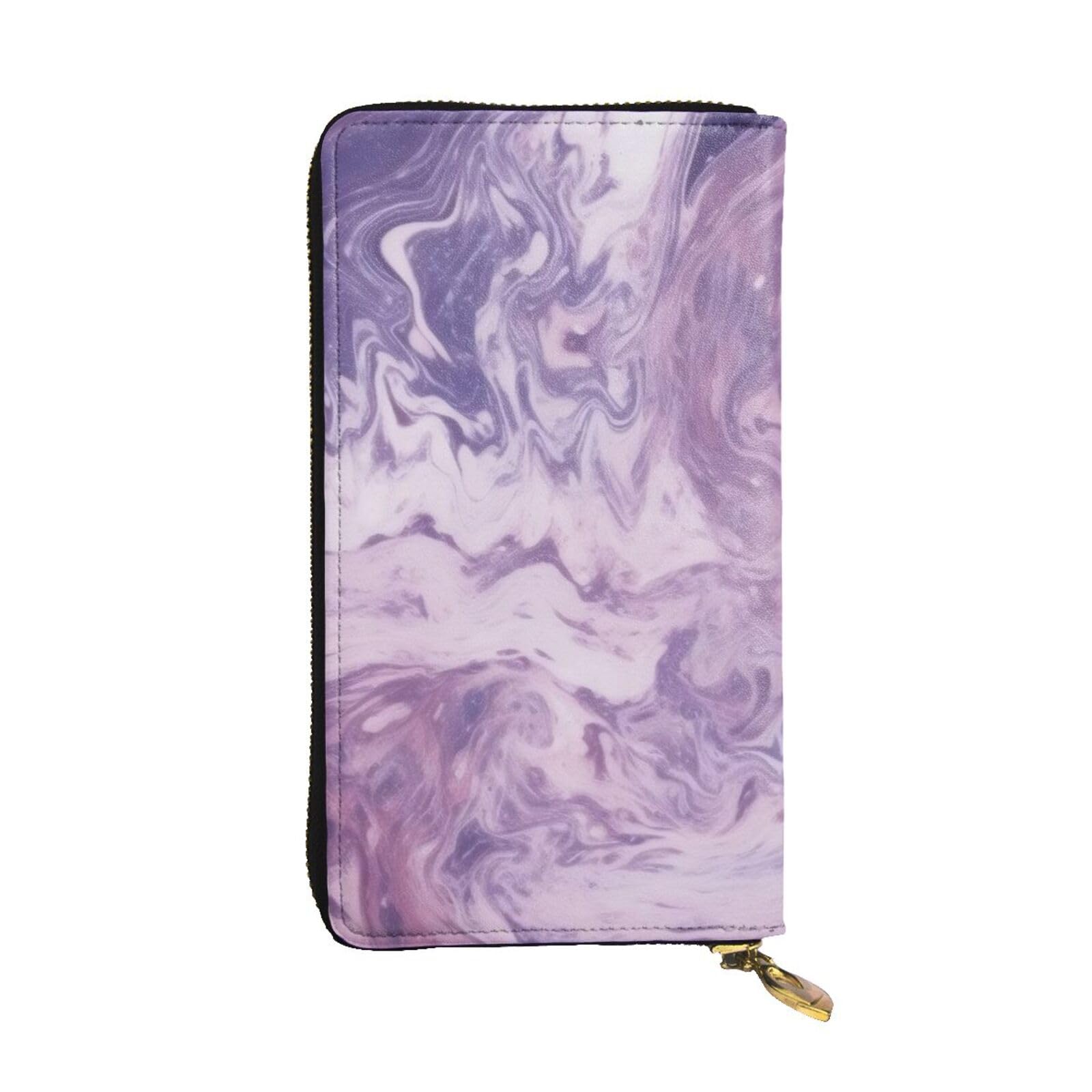 Portefeuille en cuir marbre violet chic et grand format pour smartphone