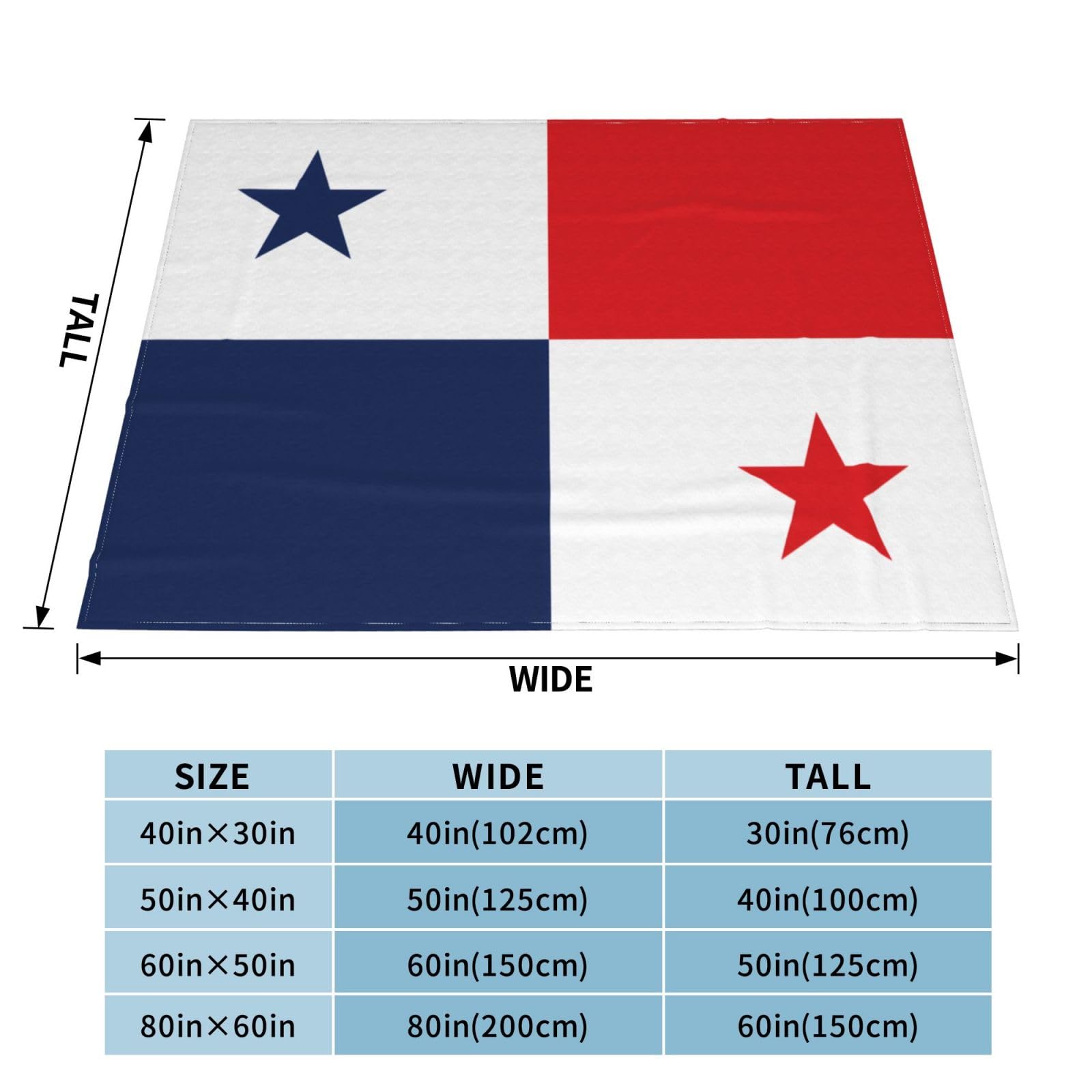 Manta de viaje portátil de 80 x 60 pulgadas, suave, resistente a las arrugas, plegable, exquisita bandera de Panamá