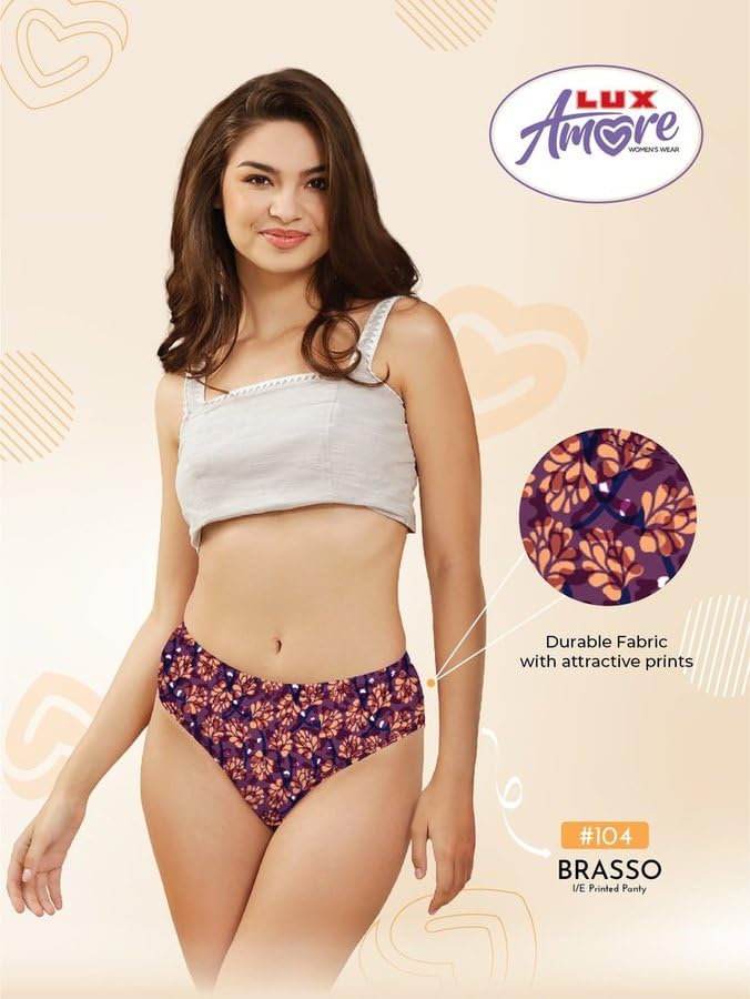 Image of Lux Amore Brasso Panty for Women - Value Pack| Leak-Resistant Period Panty | Stylish Dark Prints | Breathable & Durable Brasso Fabric | Confidence Wear (Color & Print May Vary)
