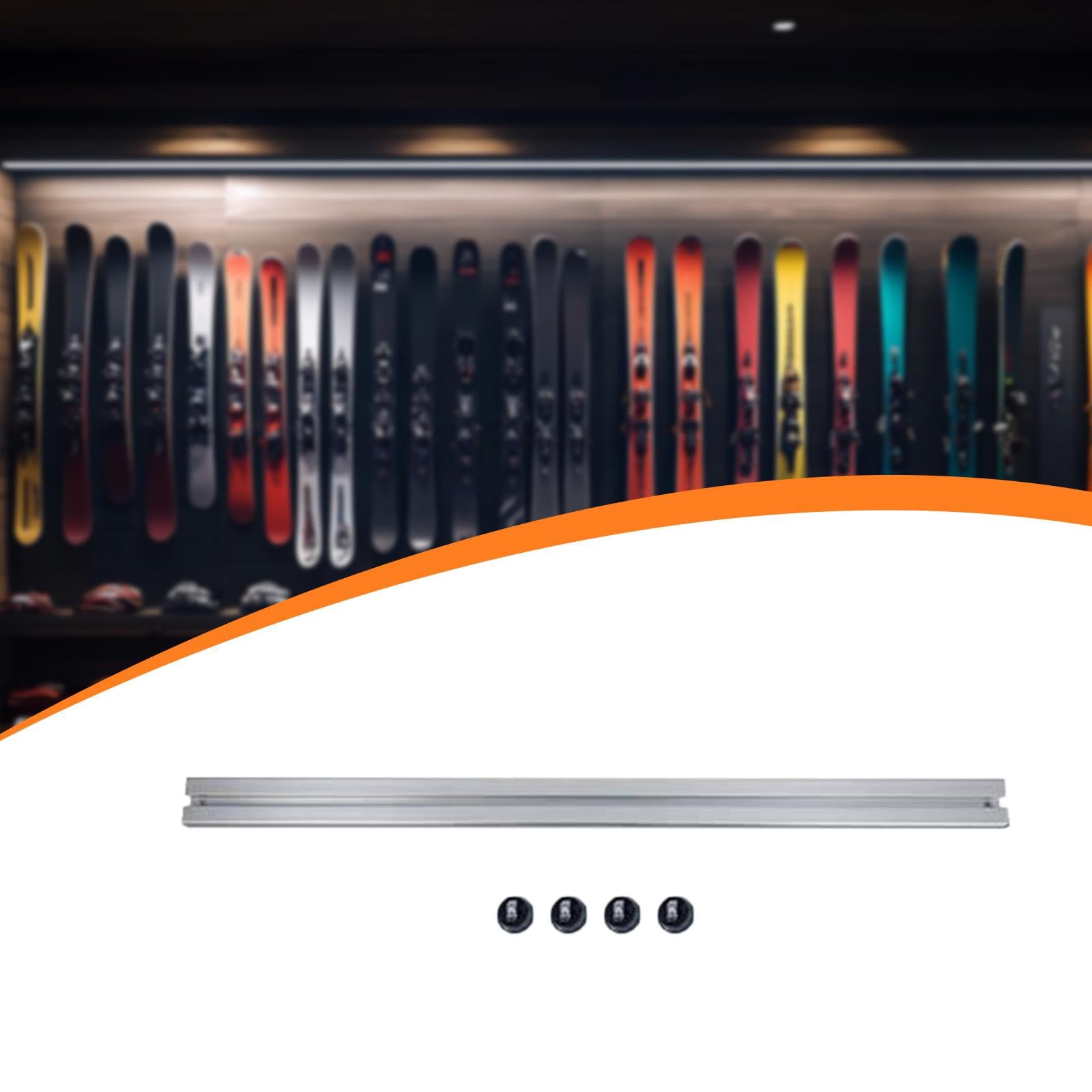 Support Mural pour Snowboard, Skis, Skateboard et Planche de Surf, Espacement Réglable, Aluminium, Idéal pour Garage, Maison, Etc.