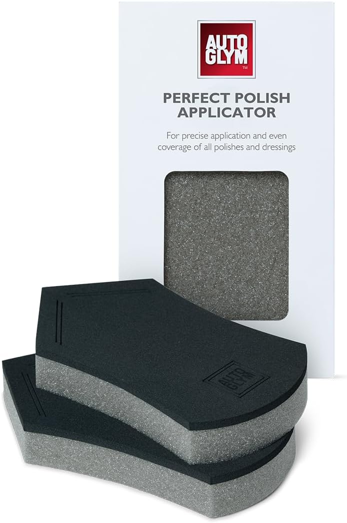 Autoglym Perfect Polish Applicator - Specially Designed Car Polish Applicator Pads with Point and Straight Edges For Precise Application, Pack of 2