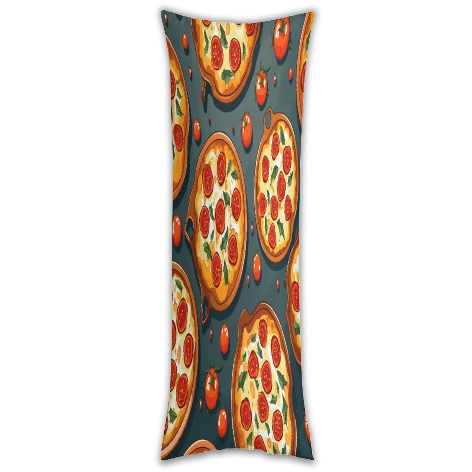 Pizza Food Long Pillow Case with Zipper Ultra Soft Microfiber Long Pillow Cover Breathable Body Pillow Protector Soft Wrinkle Pillowcase for Bed Sofa Bedroom 53 X 19 in