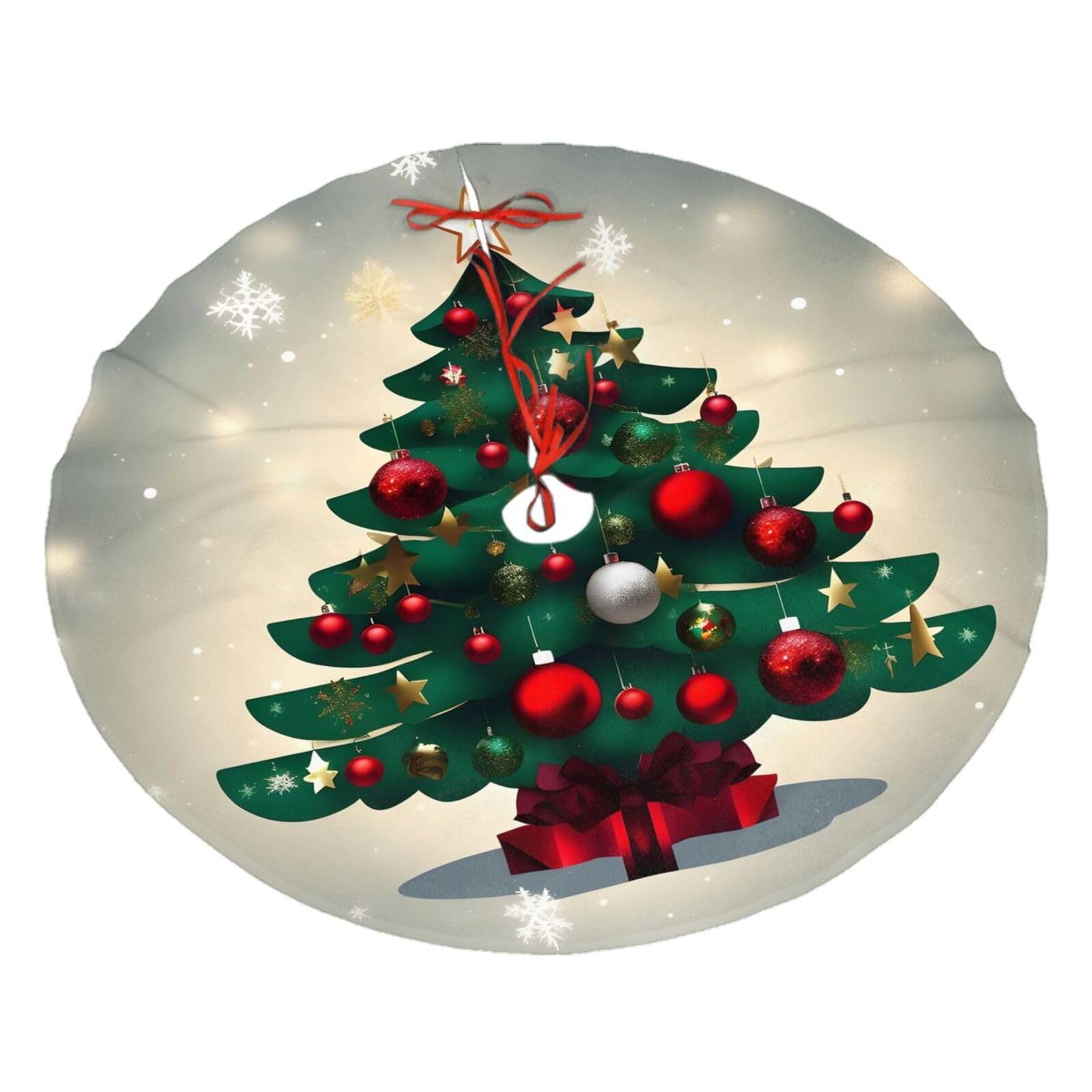 Tree Printed Christmas Tree Skirt Christmas Plush Tree Skirt 36 inches (about91 cm) ChristmasIndoor and Outdoor