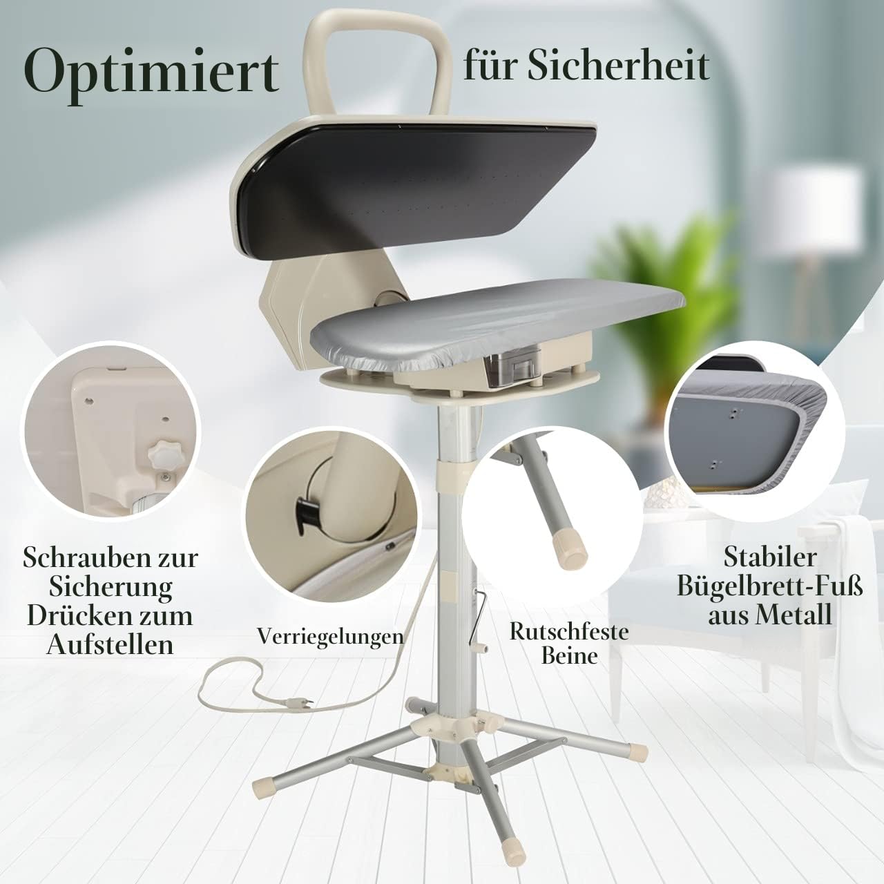 Speedypress Dampfbügelpresse 81HD-Weiß, strapazierfähig, professionell, 81 cm, mit Ständer